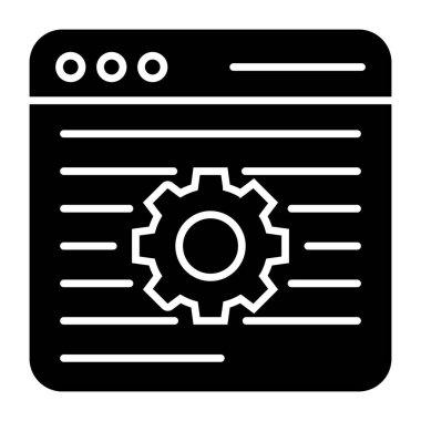 Solid design icon of web setting 