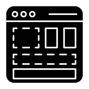 Glyph design icon of web design 