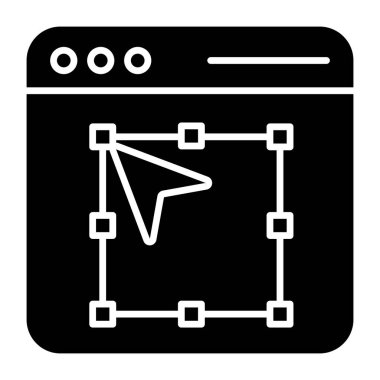 Glyph design icon of selection tool 
