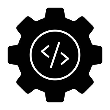 Glyph design icon of coding management 