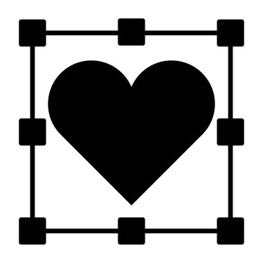 Filled design icon of heart selection tool 