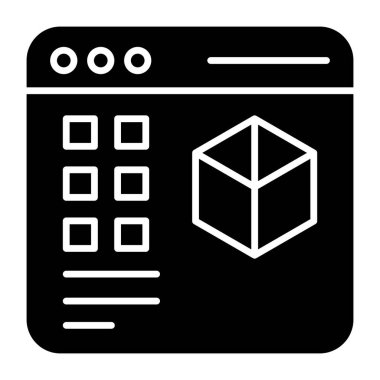 Filled design icon of web design 