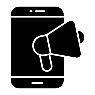 Trendy design icon of mobile promotion 