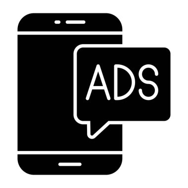 Perfect design icon of mobile ad