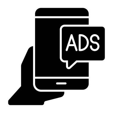 Perfect design icon of mobile ad