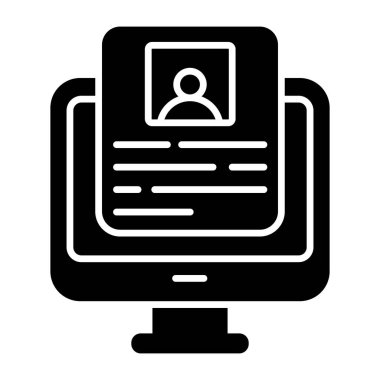 A premium download icon of online resume 