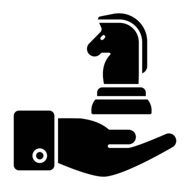 Chess knight icon, editable vector 
