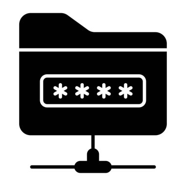 Modern download icon of folder password 
