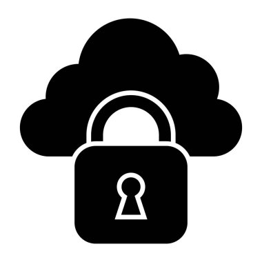Kilitli bulutların modern tasarım simgesi