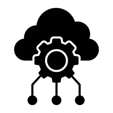 Conceptual solid design icon of cloud setting
