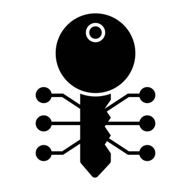 Düzenlenebilir tasarımda şifrelenmiş anahtar simgesi