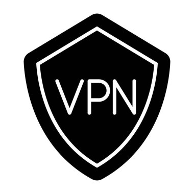 A filled design icon of secure vpn