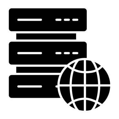 Ab editable design icon of global server 