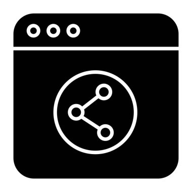 An editable design icon of share website 