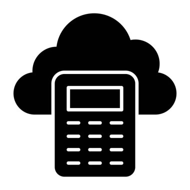 An icon design of cloud calculator