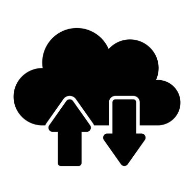 Editable design icon of cloud data transfer