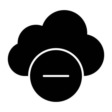 Minus sign with cloud showing concept of remove cloud 