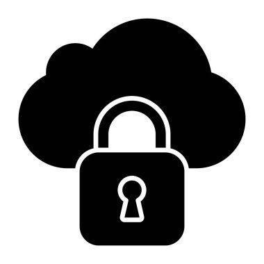 Kilitli bulutların modern tasarım simgesi
