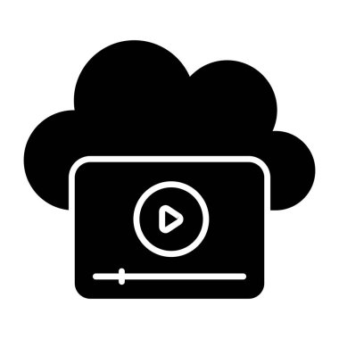 Editable design icon of cloud video
