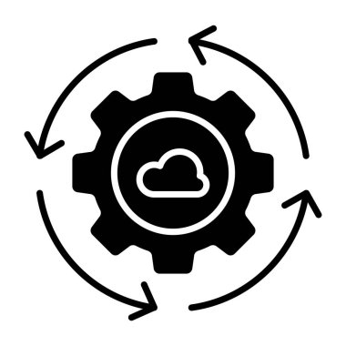 Conceptual solid design icon of cloud setting