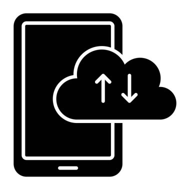 Editable design icon of cloud data transfer