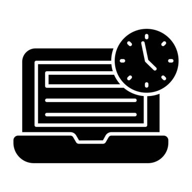 Editable design icon of online work time 