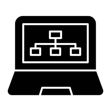 A filled design icon of online hierarchy 