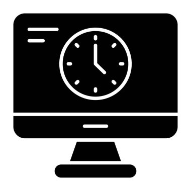 Editable design icon of online work time 