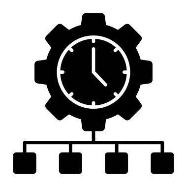 Zaman yönetiminin vektör tasarımı, vites içindeki saat