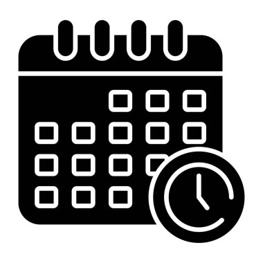 Filled design icon of timetable 