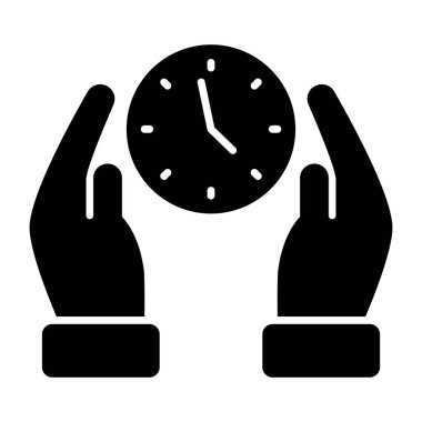 An icon design of time care