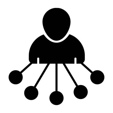 Glyph design icon of user network 