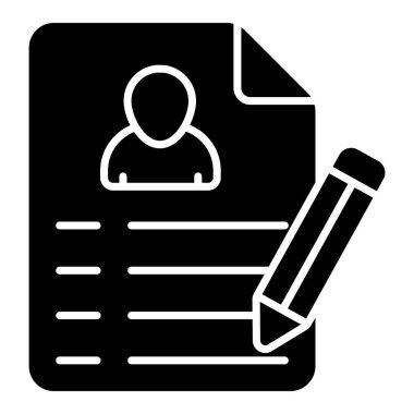 Editable design icon of cv writing 