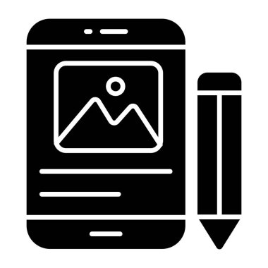 Trendy design icon of mobile content writing 