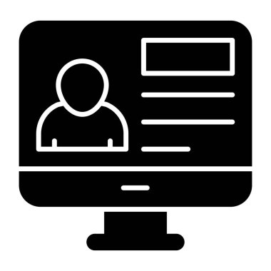 Editable design icon of online profile 