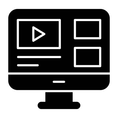 Çevrimiçi videonun vektör tasarımı 