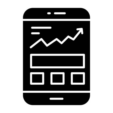 Unique design icon of mobile analytics 