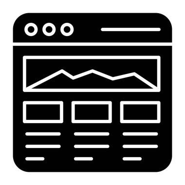 Filled design icon of web content 