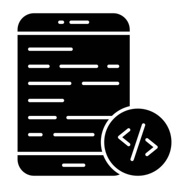 Modern design icon of mobile coding 