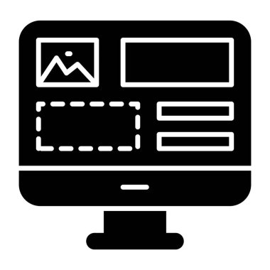 An editable design icon of online design 