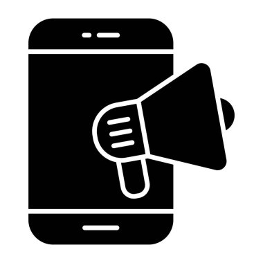 Trendy design icon of mobile promotion 