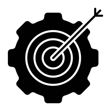Glyph design icon of target management 