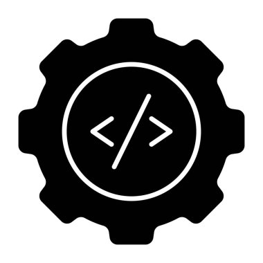 Solid design icon of software development 