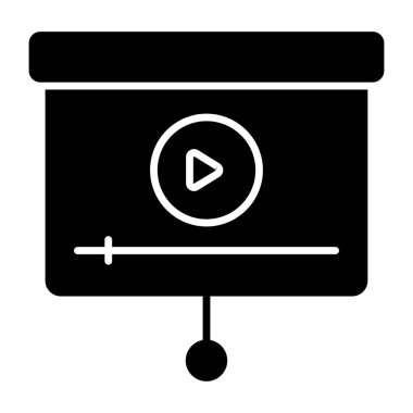 Premium download icon of video presentation 