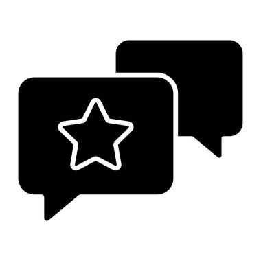 Star inside chat bubble, icon of favorite chat
