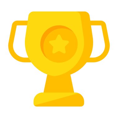 Flat design icon of trophy cup