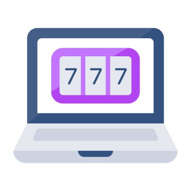 A flat design, icon of online gambling 