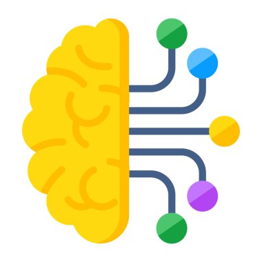 Artificial brain icon, editable vector 