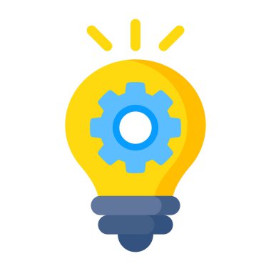 Fikir üretiminin düz tasarım simgesi