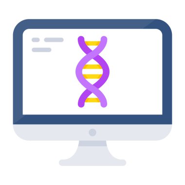 Online DNa icon in flat design